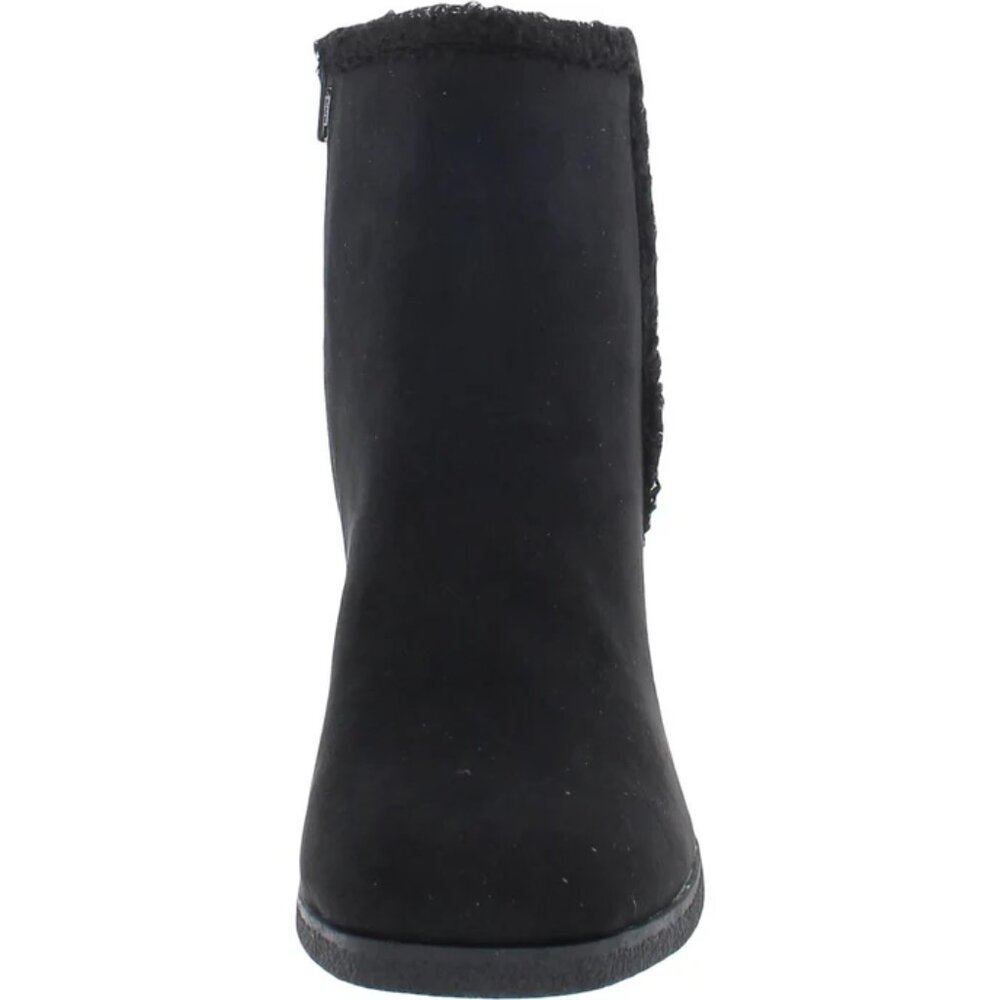 SUN + STONE Black Faux Fur Wedge Boots Size 11 Camillia Macy’s NEW $80 msrp - Picture 11 of 13